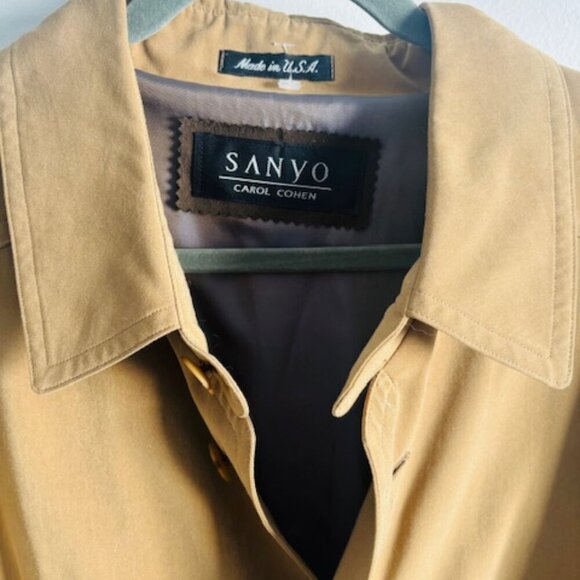 1990s Sanyo by Carol Cohen Lightweight Trench Coat size Large - Picture 5 of 8